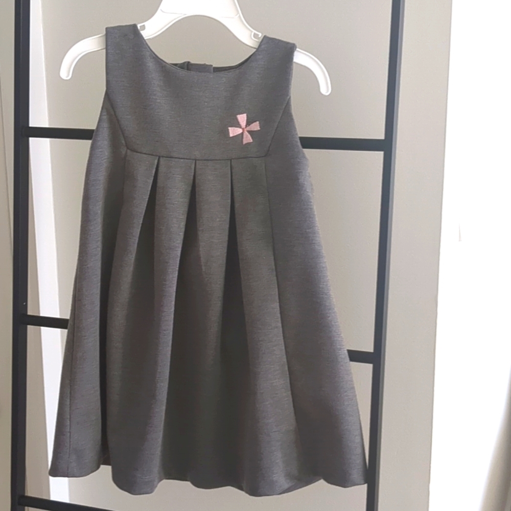 Obaibi Grey Sleeveless Pleat Dress 18-24M
